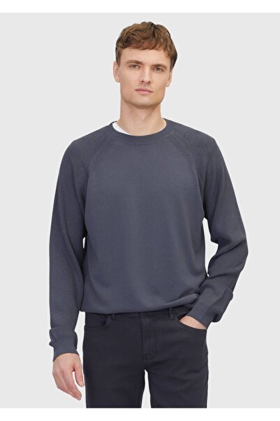 Ramsey Πλεκτό πουλόβερ Jacquard με λαιμόκοψη Anthracite