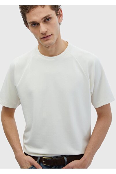 Ramsey Ekru Bisiklet Yaka Düz Sweatshırt