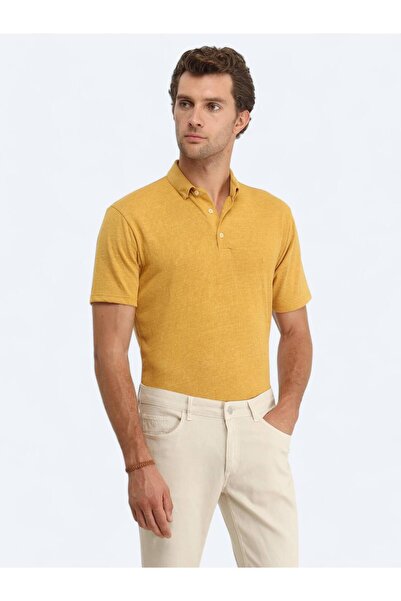 Kip Safran običan polo ovratnik Mešavina pamuka T-shirt