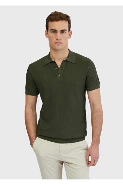 Ramsey تريكو جاكار بياقة بولو كاكي