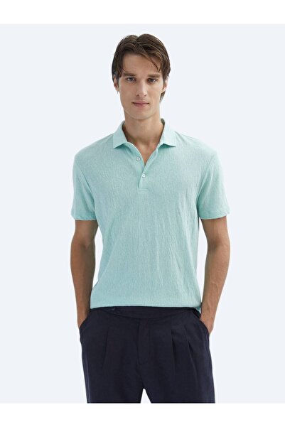 Kip Vodeno zeleni obični polo ovratnik Mešavina pamuka T-shirt