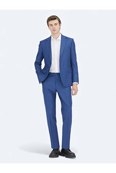 Kip Cobalt Micro Modern Fit 100% Wool Suit