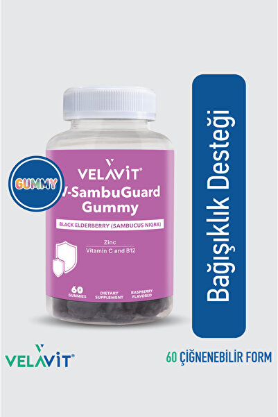 Velavit V-SambuGuard Gummy - Bağışıklık için - 60 Adet Çiğnenebilir Vitamin