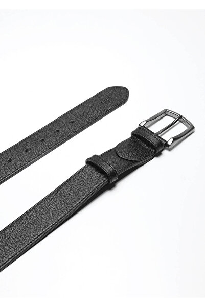 Ramsey Μαύρη 100% δερμάτινη ζώνη