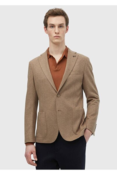 Ramsey Deve Tüyü Düz Shirt Shoulder Slim Fit %100 Pamuk Ceket