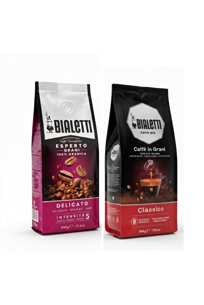 Bialetti 2 ديليكاتو وكلاسيكو 500 جرام حبوب قهوة