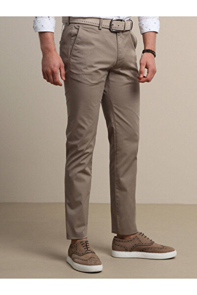 Kip Vizon Düz Dokuma Regular Fit Casual Pamuk Karışımlı Pantolon