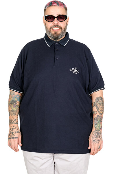 ModeXL Ανδρικό μπλουζάκι με λαιμόκοψη πόλο Mode XL Plus Size Waffle MD U24299...