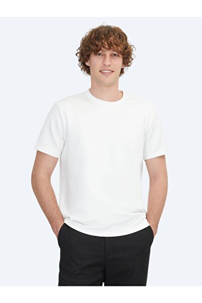 Kip Μπλουζάκι Ecru Plain Crew Neck