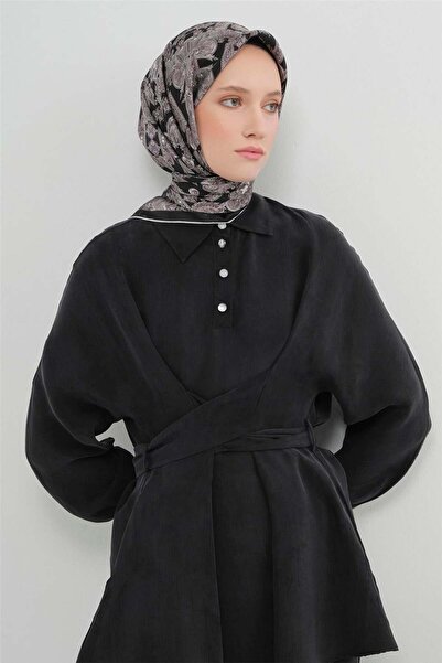 Armine Etnik Desen Saf İpek Twill Eşarp 9416D 86