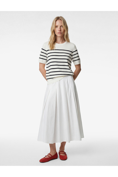 Koton Regular Fit Short Sleeve Crew Neck Striped Knitwear Sweater