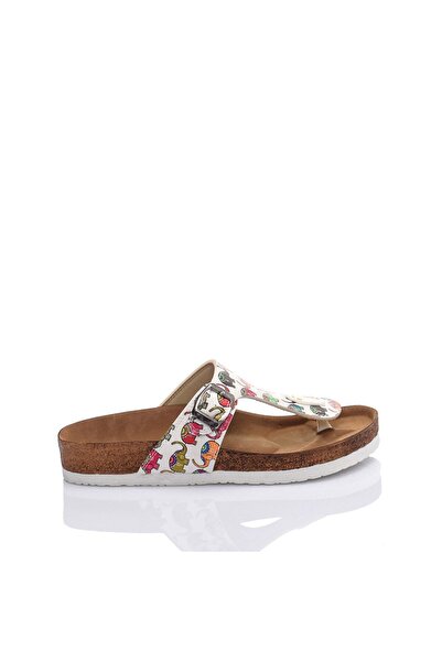 Streetfly Unisex Kids Beige Patterned Slippers