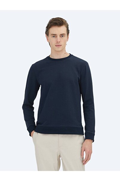 Kip Navy Blue Crew Neck Sweatshirt