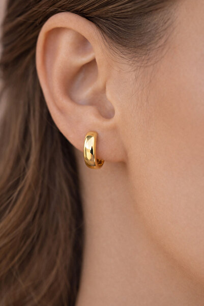 Sacce Scarves&Accessories Gold Renk Bombeli Halka Küpe