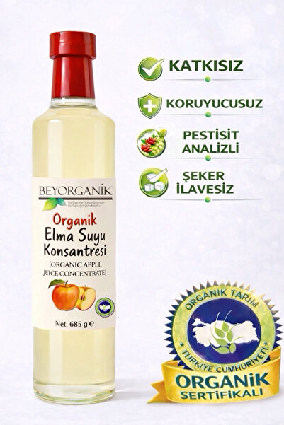 BEYORGANİK Organik Elma Suyu Konsantresi 685gr (PESTİSİT ANALİZLİ)