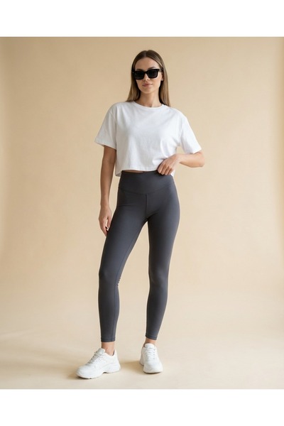 Grenj Fashion Ανθρακί κολάν με εξαιρετικά ψηλή μέση και ιδιότητες διαμόρφωσης