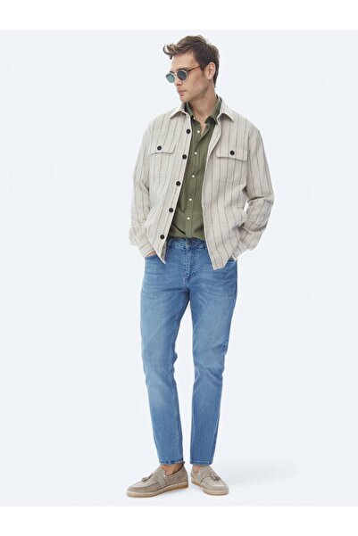 Kip Pantaloni indigo slim din denim și amestec de bumbac