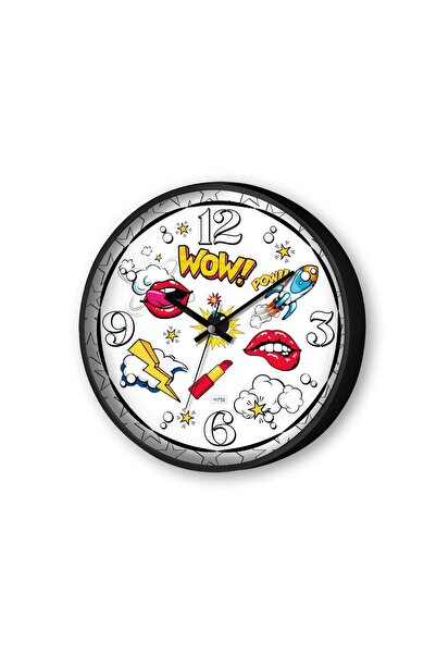 The Mia Popart Duvar Saati Beyaz 30 Cm