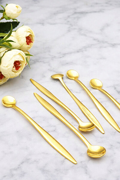 CNS HOME Destino Gold Yeni Trend 6'lı Çay/Neskafe Kaşığı