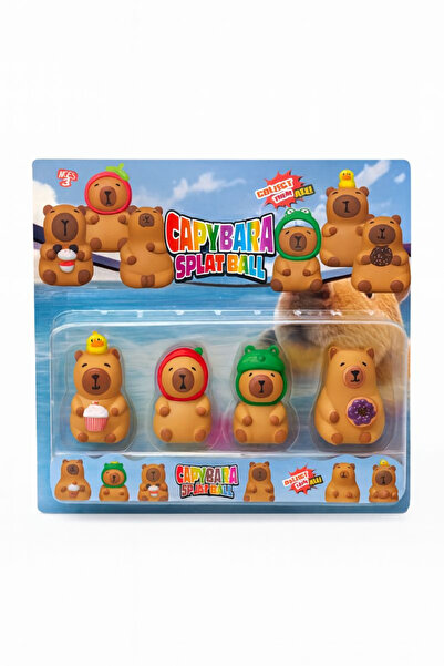 OEM Set de 4 figurine Capybara Splat Jucării moi, amuzante și colorate 30x25 cm