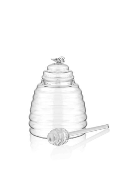 The Mia Glass Honey Jar 13 Cm