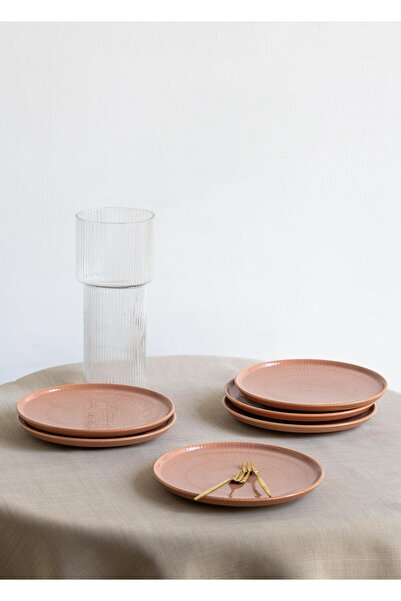 The Mia Noon Pasta Tabağı 6lı Set Somon 19 cm