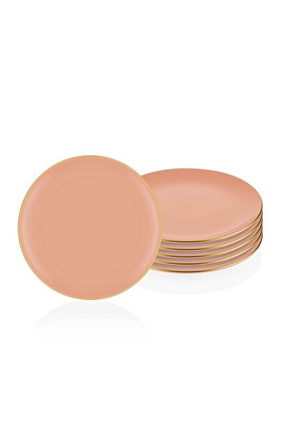 The Mia Basic Servis Tabağı 6 Lı Set Somon Pembe - 26cm
