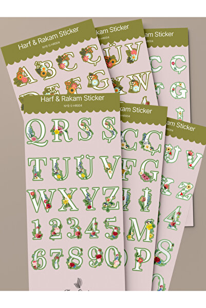 tinystoriestr Set de autocolante cu litere și numere, 6 coli – Alfabet/Agendă...