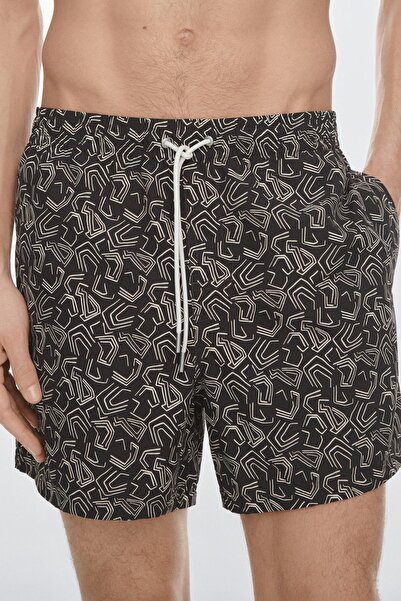 Massimo Dutti Soyut detaylı deniz şortu