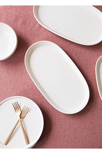 The Mia Noon Oval Service 2 Pack Cream 29 cm