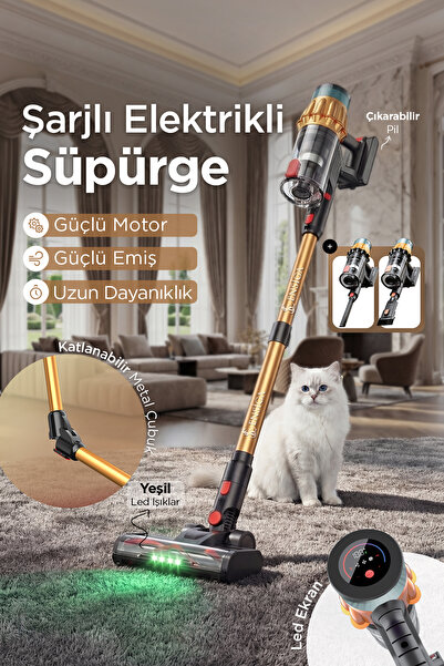 EN SİGA Business 40Kpa 650W Max Güç Lcd Ekranlı BLDC Şarjlı Katlanabilir Toz ...