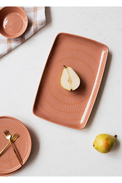 The Mia Noon Dikdörtgen Servis Somon 34x25 cm