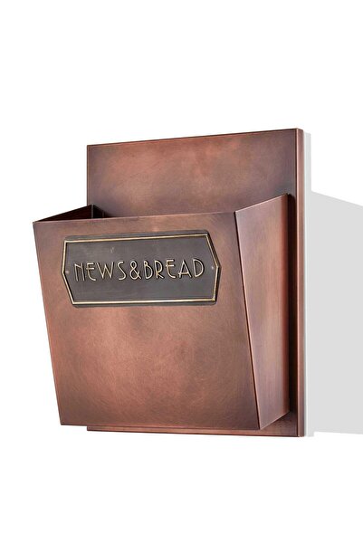 The Mia Galvanized Metal 37x27x17cm Hanging Bread & Newspaper Holder Copper G...