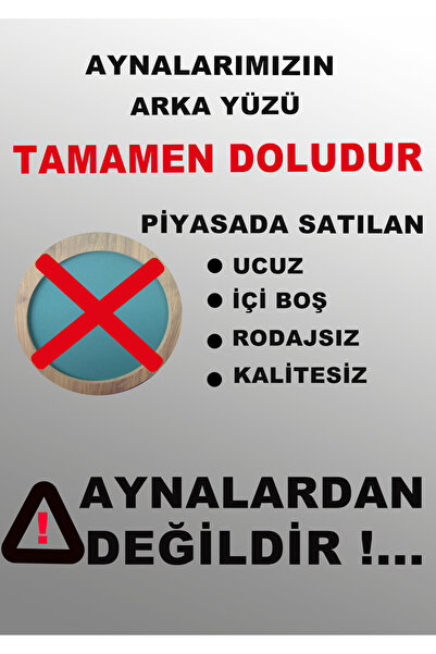 Genel Markalar Dekoratif Yuvarlak Ayna Beyaz 60 Cm Antre Hol Wc 5704