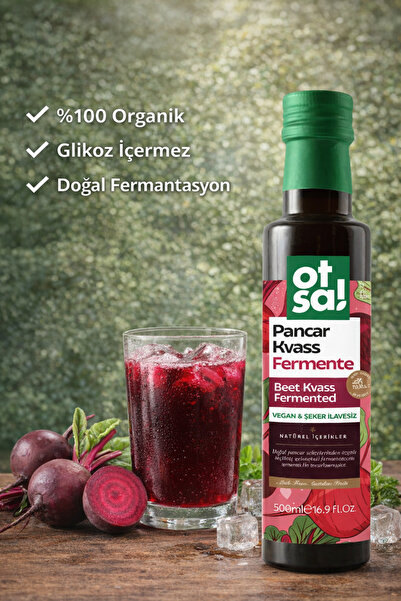 Otsa Fermente Pancar Kvass – Şeker İlavesiz Vegan İçecek 500 ml