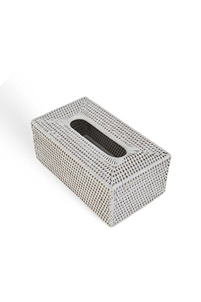Baolgi Hasır Yüksek Kleenex Kutusu Beyaz 25x14x10 cm