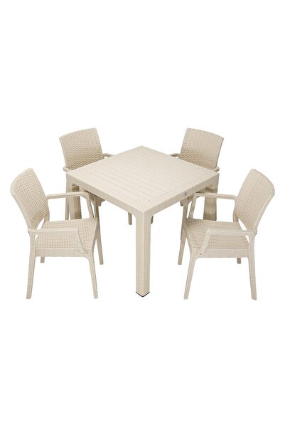 Mandella Elit Rattan 90x90 Elit Koltuk Masa Takımı ÇÖLBEJİ