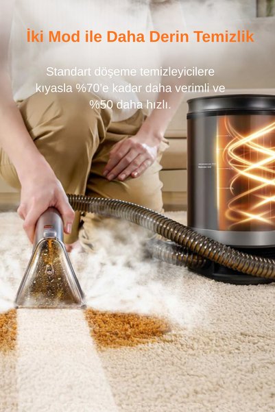 UWANT 15.000Pa Emiş Gücü 100℃ Buharlı Halı Yıkama ve Leke Çıkartma Makinesi By200