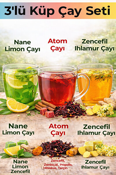 Otsa 3x Doğal Enerji Nane Ferahlığı, Limon Tazeliği, Zencefil Ve Zerdeçallı Şifalı Bitki Çayları