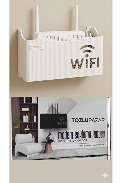 tozlupazar Beyaz Pleksi Wifi Kutusu Duvar Asılabilir Sigorta Ve Modem Saklama...