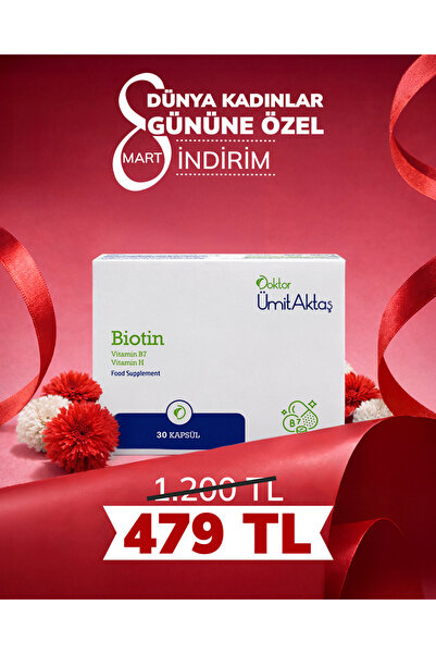 Dr. Ümit Aktaş فيتامين د-بيوتين (B7 + فيتامين ه) للشعر - مكمل مقوي 30 كبسولة