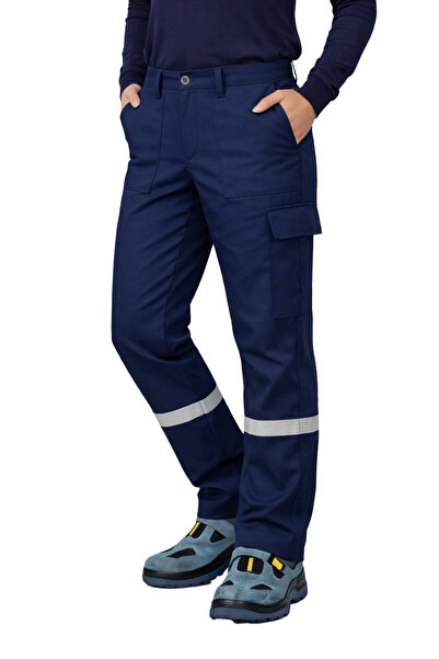TOKER TEKSTİL Yazlık Lacivert Işçi Pantolonu 16/12 Reflektörlü Iş Pantolonu