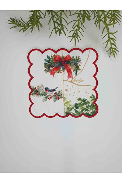 DECO New Year's Concept - Crack Patterned Cocktail Napkin with Embroidered Ed...