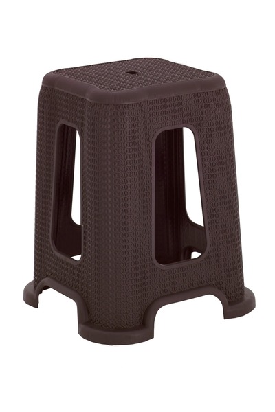 Mandella Sağlam Plastik Örgü Tabure (6 Adet) Kahverengi