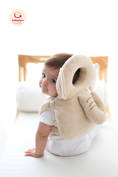 lullabee Kadife Koruyucu Melek Fil Model Kafa ve Boyun Koruma Yastığı - Ayarl...