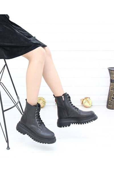 Nesil Shoes Fancy 12 crne čipkaste ženske čizme
