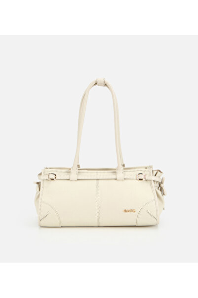 Hotiç Kadın Deri Beyaz Bowling Omuz Çantası