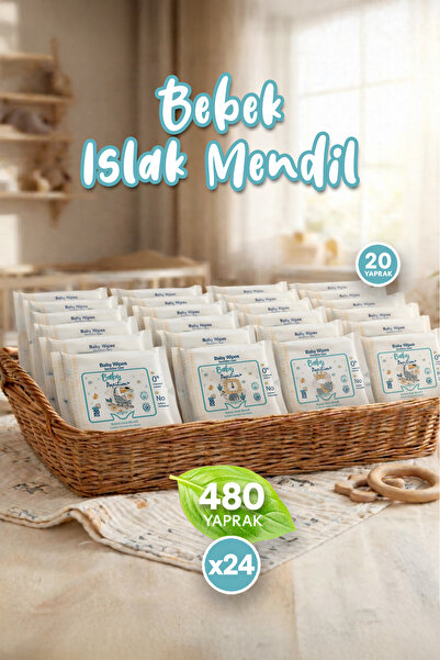 Papilion 24’lü Taşınabilir Hassas Bebek Islak Cep Mendili 20x12 480 Yaprak Ek...
