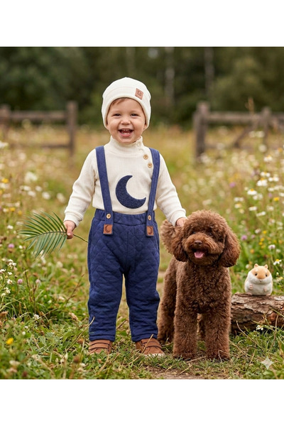 P&H BABYWEAR طقم شتوي للأطفال مكون من 3 قطع بياقة صياد وقبعة بيريه مطرزة للجنسين