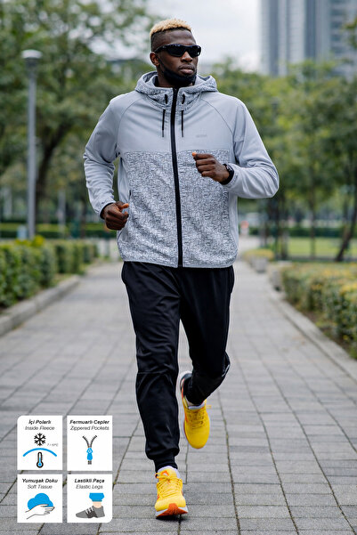 BESSA Siva Skuba Postavljeno flisom D Skuba tkanina K Sa kapuljačom F Džep sa...